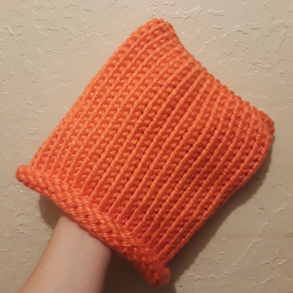 Handmade cat ear beanie ( neon orange) - Picture 5 of 5
